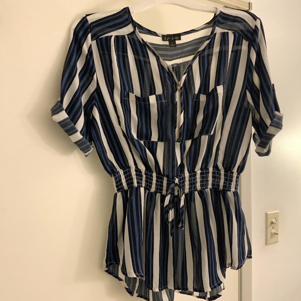 Blue and White Striped top